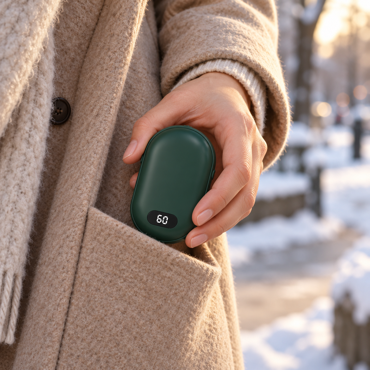 Chauffe-mains rechargeable avec écran